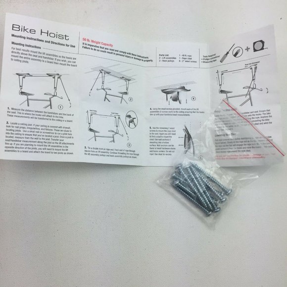 Pro Stor Home Storage Product Bike Hoist Lift Garage Organize Up To 50lbs - Picture 8 of 8